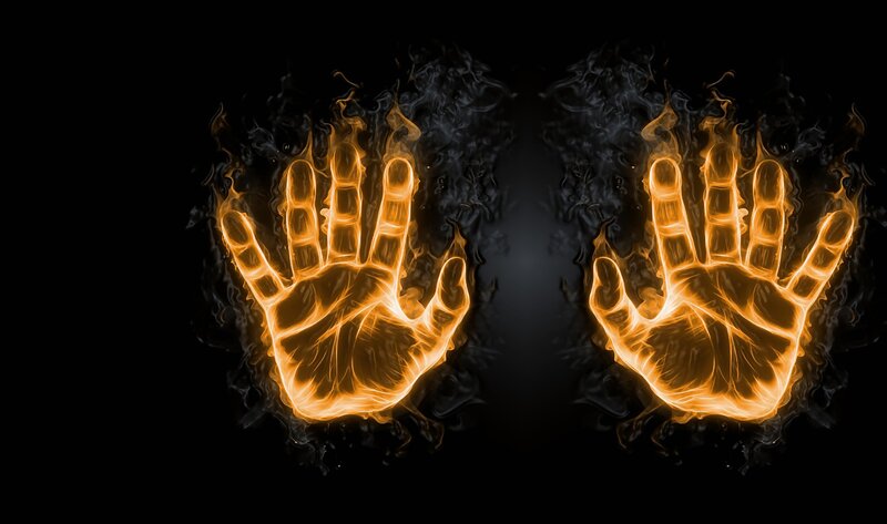 Flaming Hands — Black