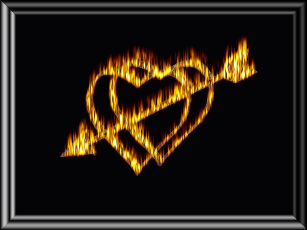 flaming heart and arrow