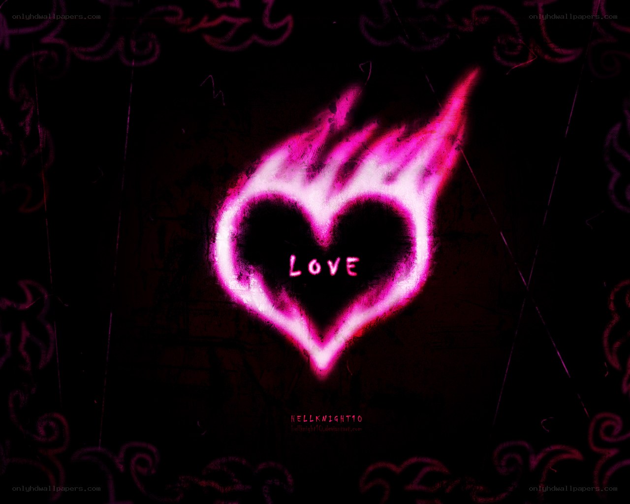 flaming heart love symbol