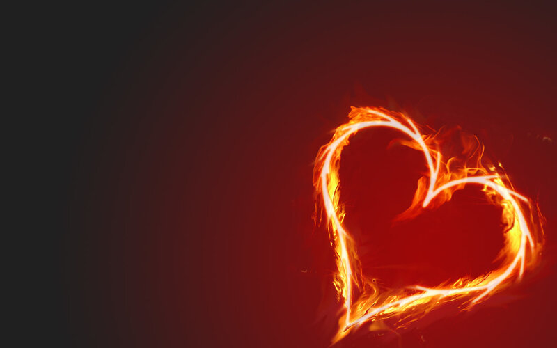 Flaming Heart Outline