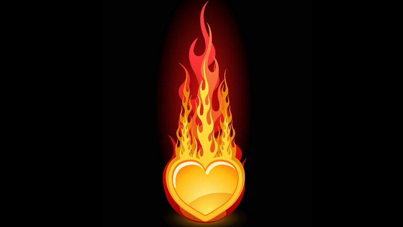 Flaming Heart — Red, Dramatic