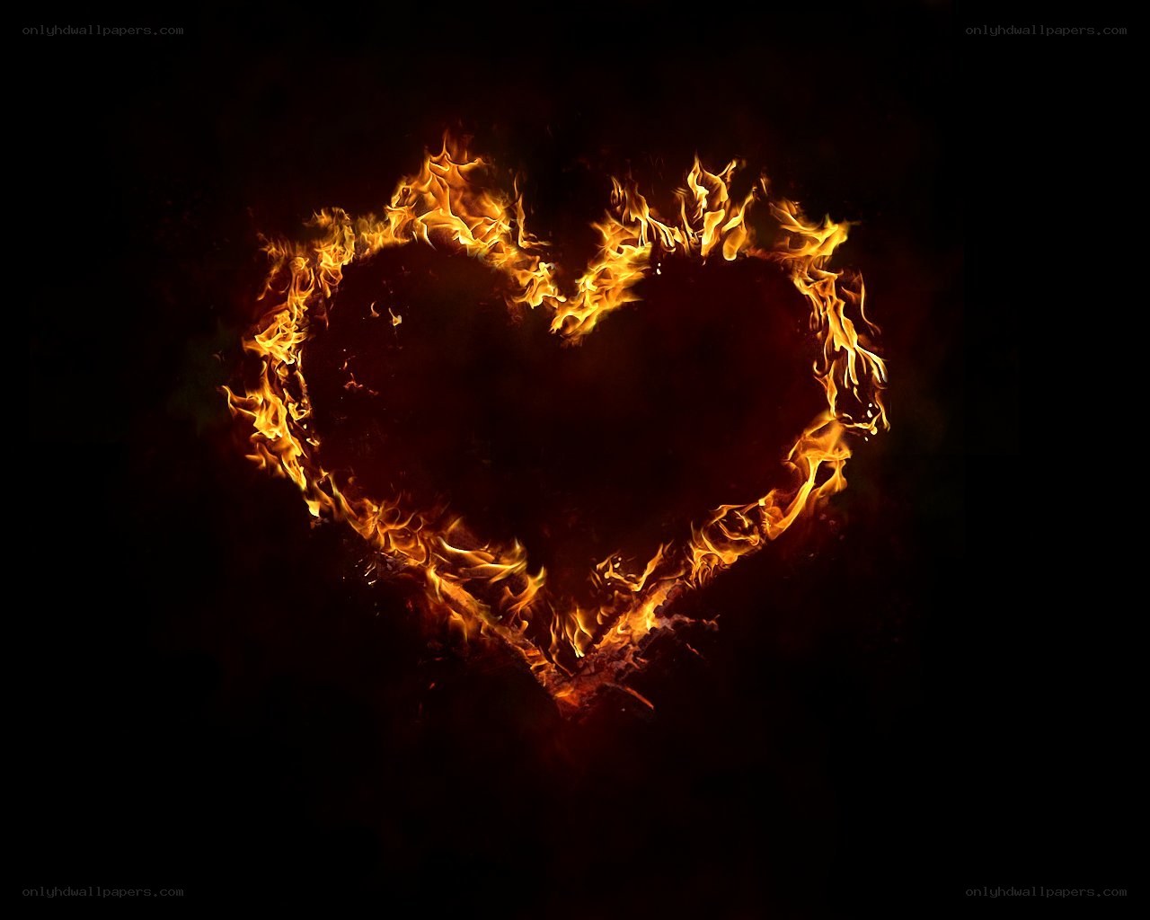 flaming heart shape