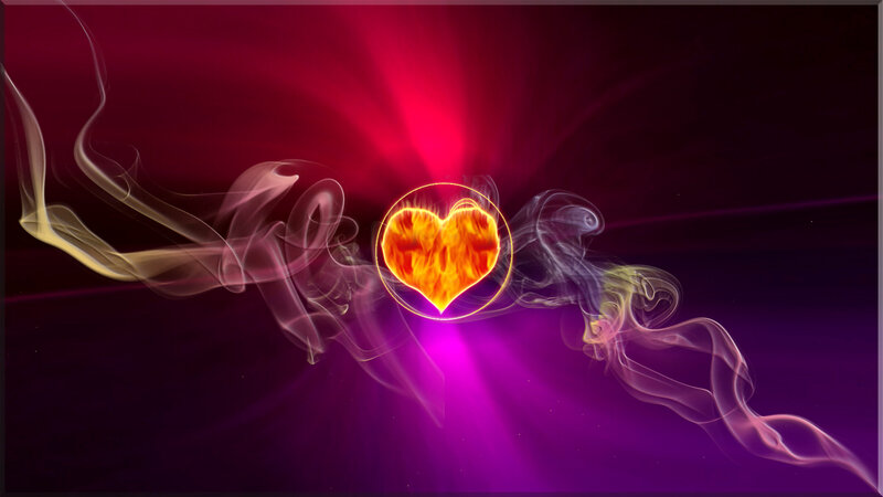 Flaming Heart with Smoke