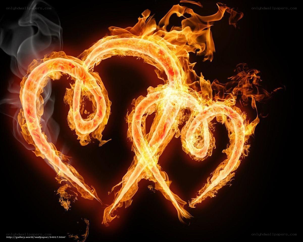 Flaming hearts symbol