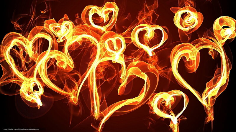 Flaming hearts wallpaper