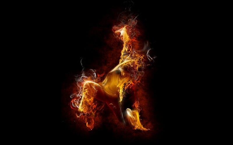 Flaming Horse Figure — Black