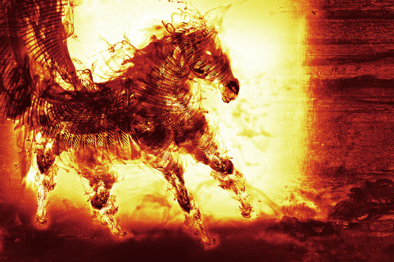 Flaming Horse Figure