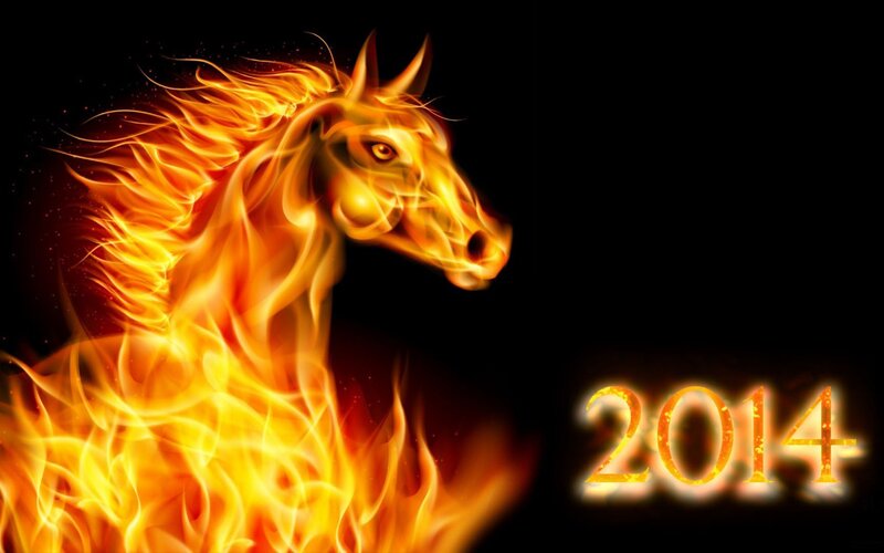 Flaming Horse Head — Black, Dramatic