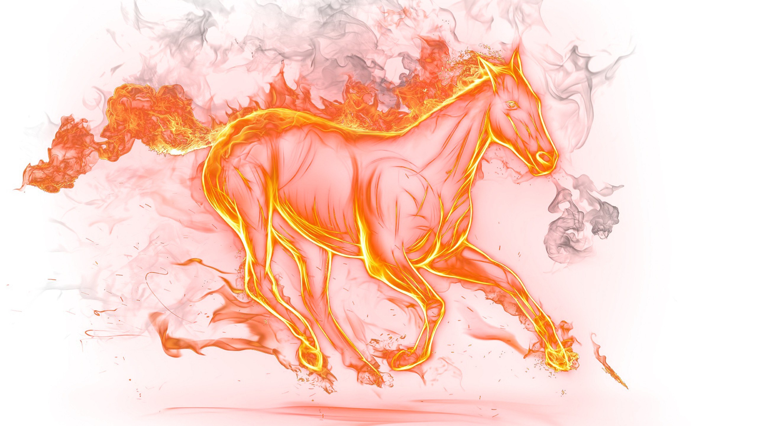 flaming horse in motion