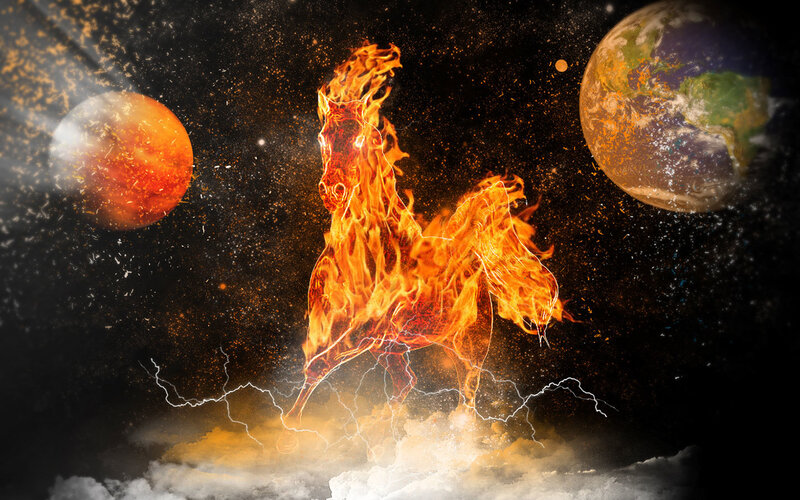 Flaming Horse in Space