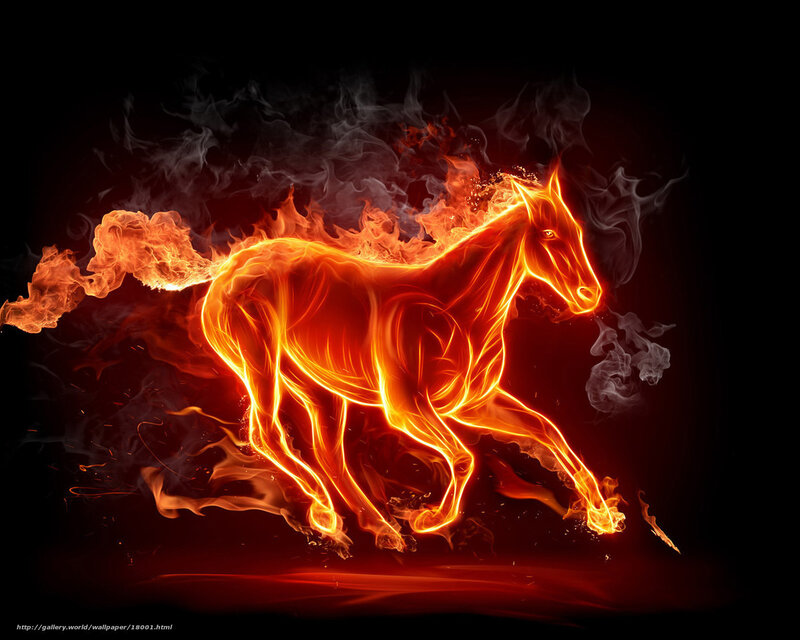 flaming horse running