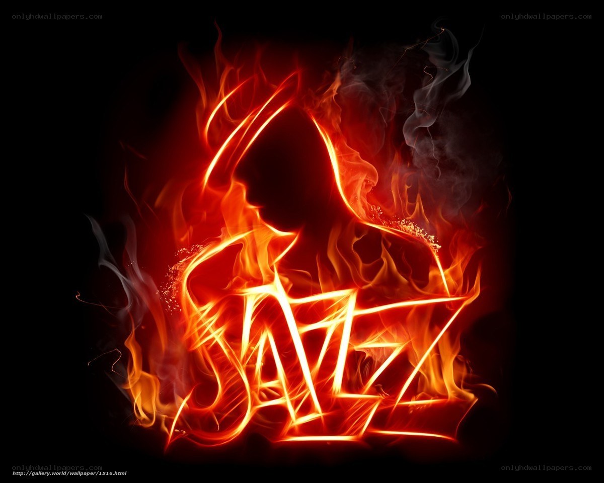 Flaming jazz silhouette