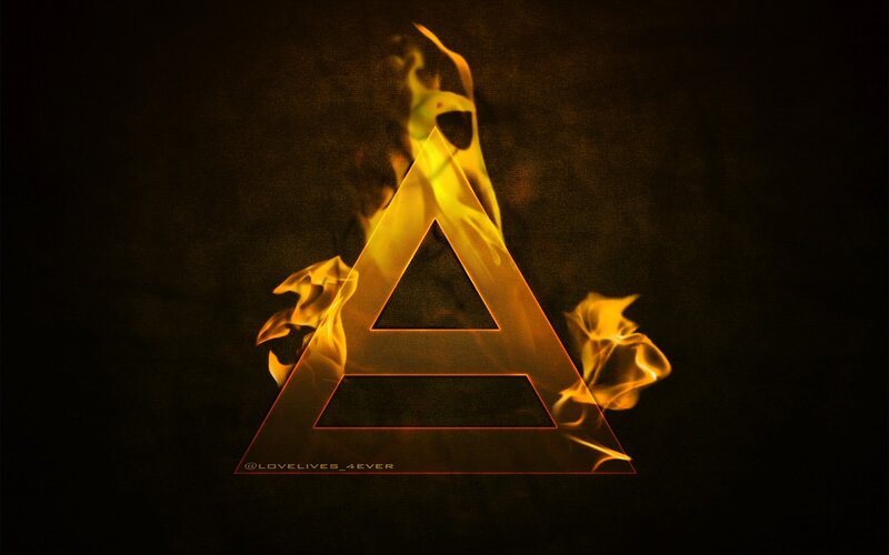 Flaming letter A logo