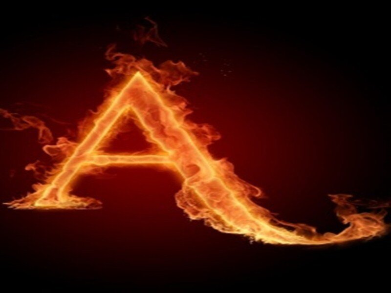 Flaming Letter a — Red