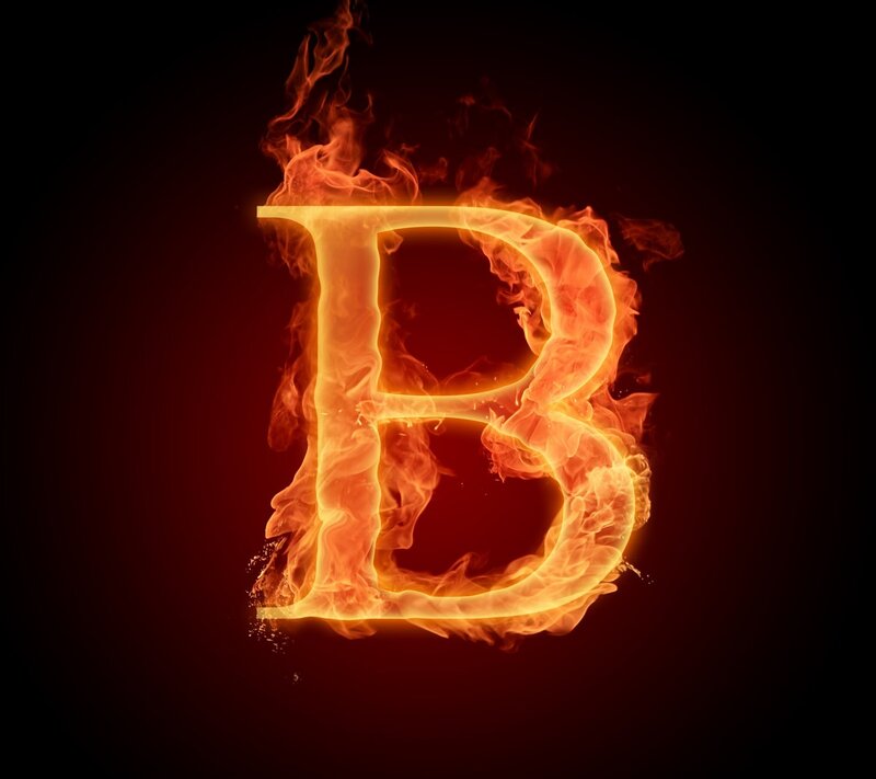 Flaming Letter B — Red