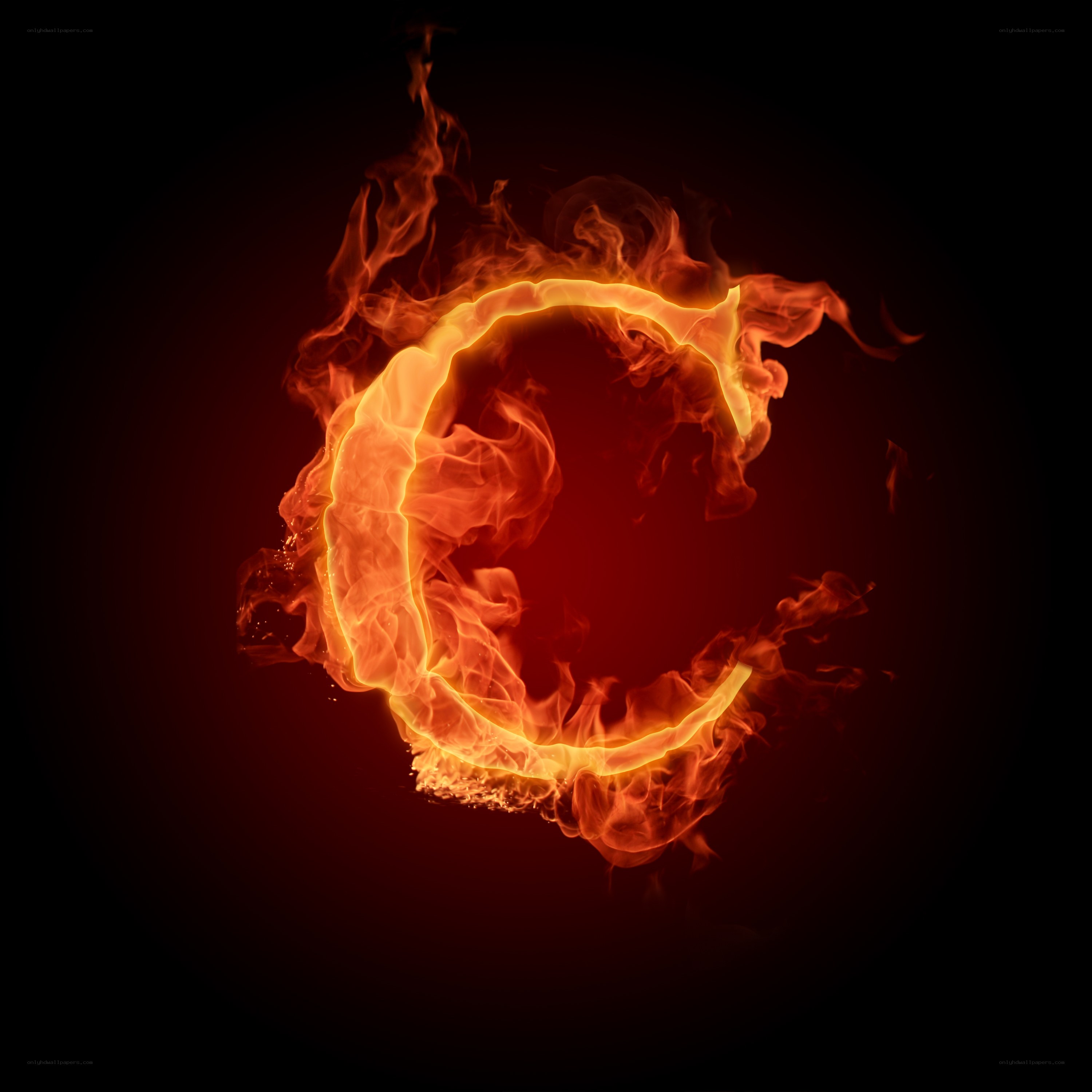 flaming letter C