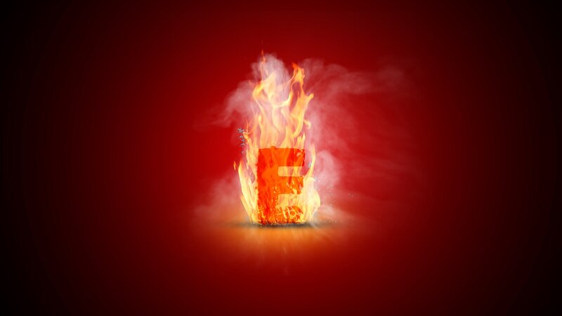 Flaming Letter E — Red