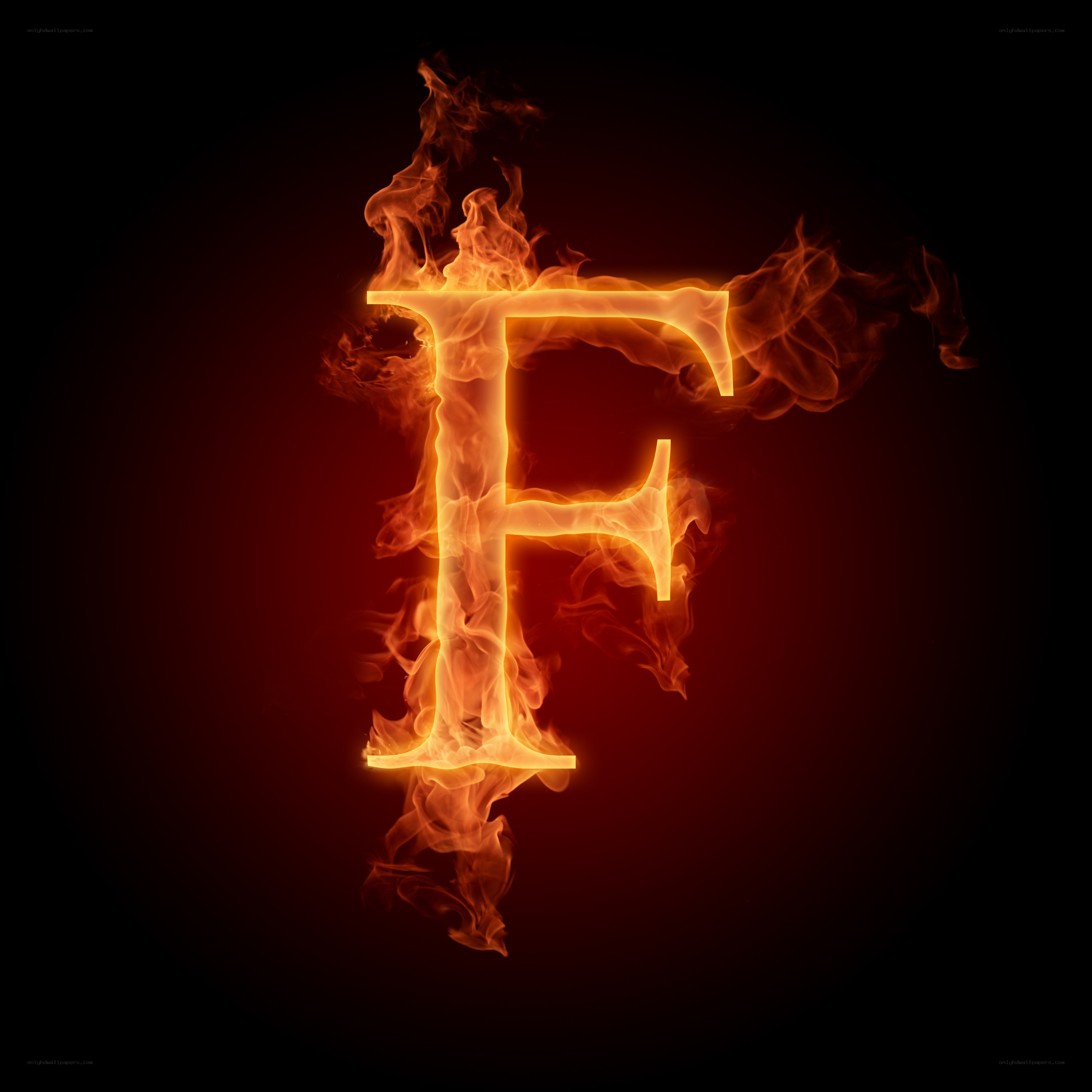 flaming letter F