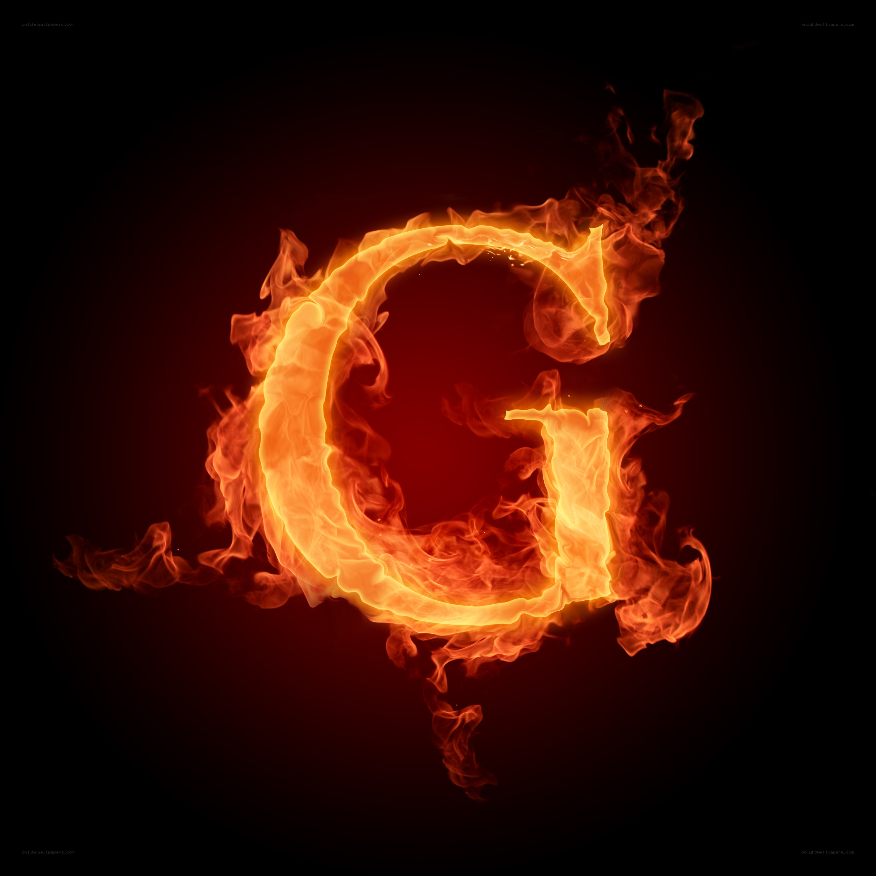 flaming letter G