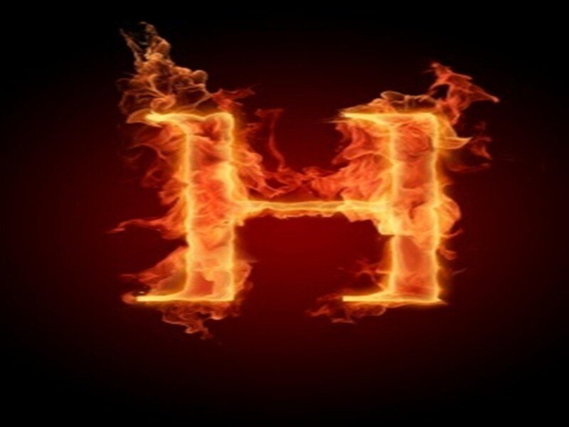 Flaming Letter H — Red