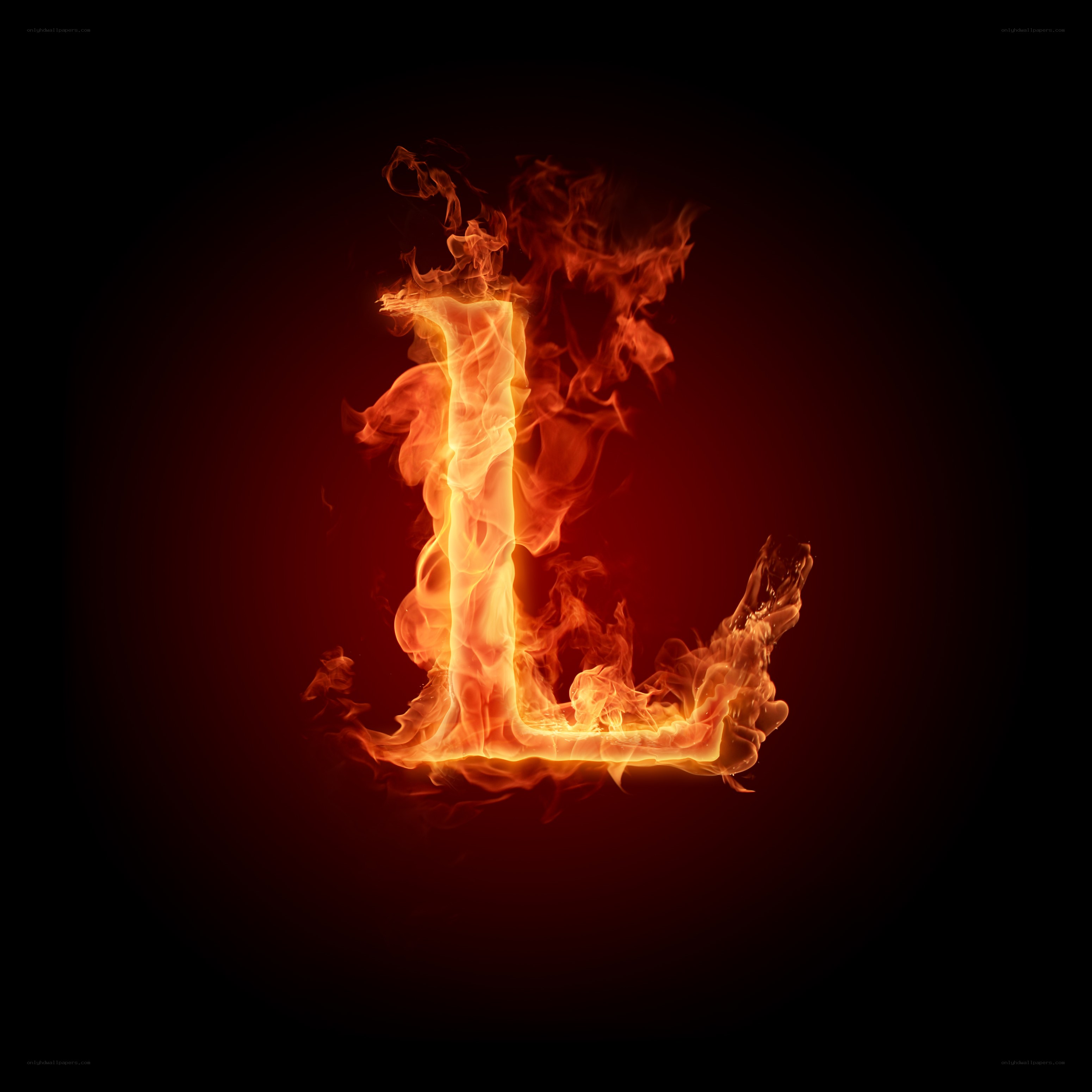 flaming letter L