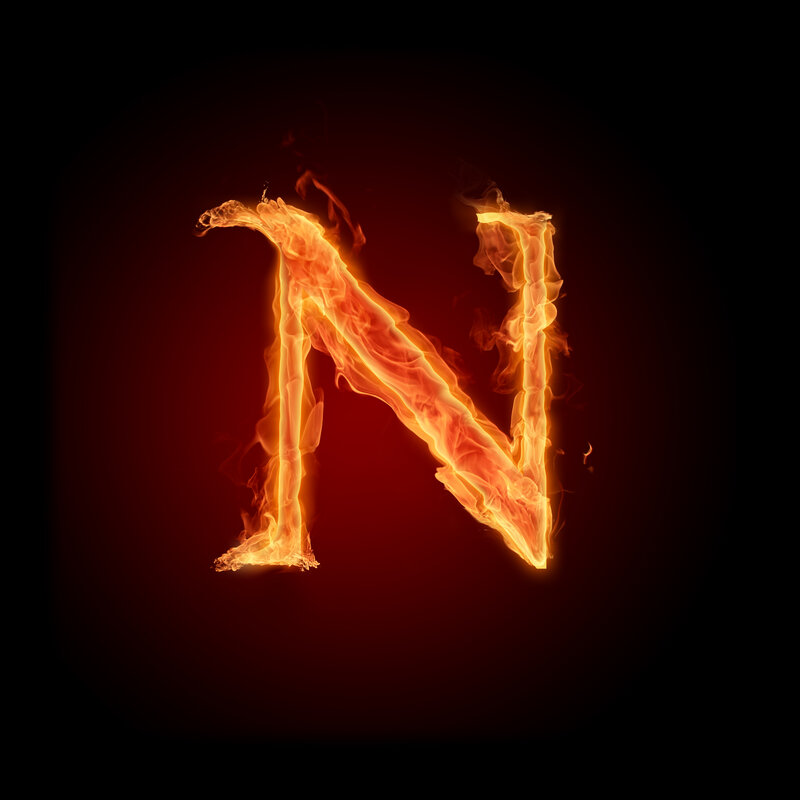 Flaming Letter N