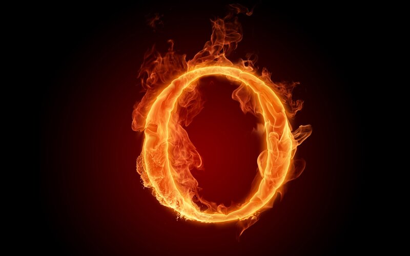 Flaming Letter O — Orange