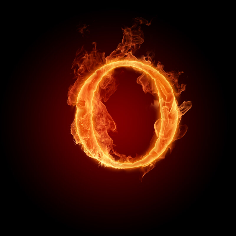 flaming letter o