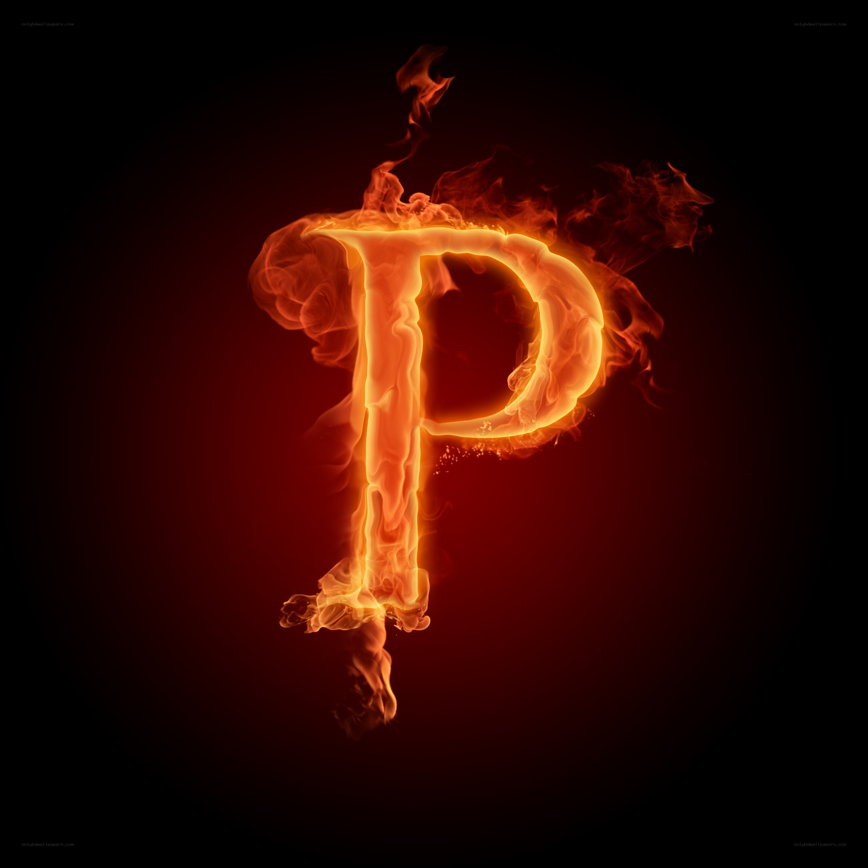 flaming letter P