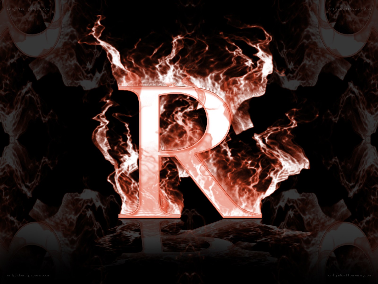 Flaming letter R logo
