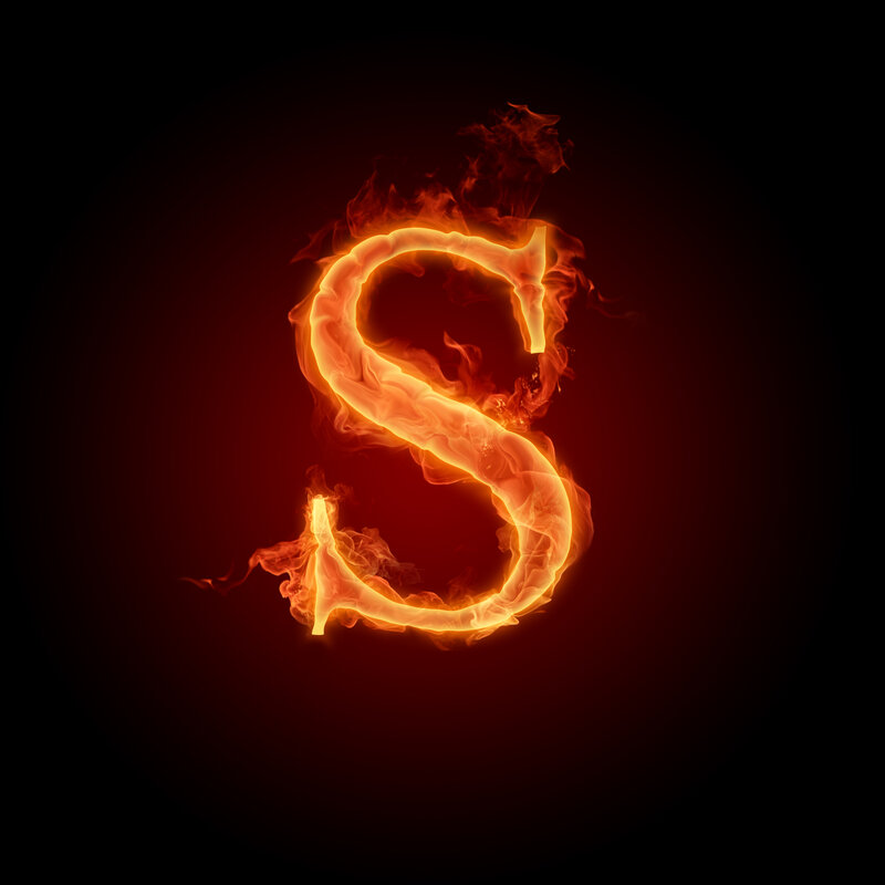 Flaming letter S