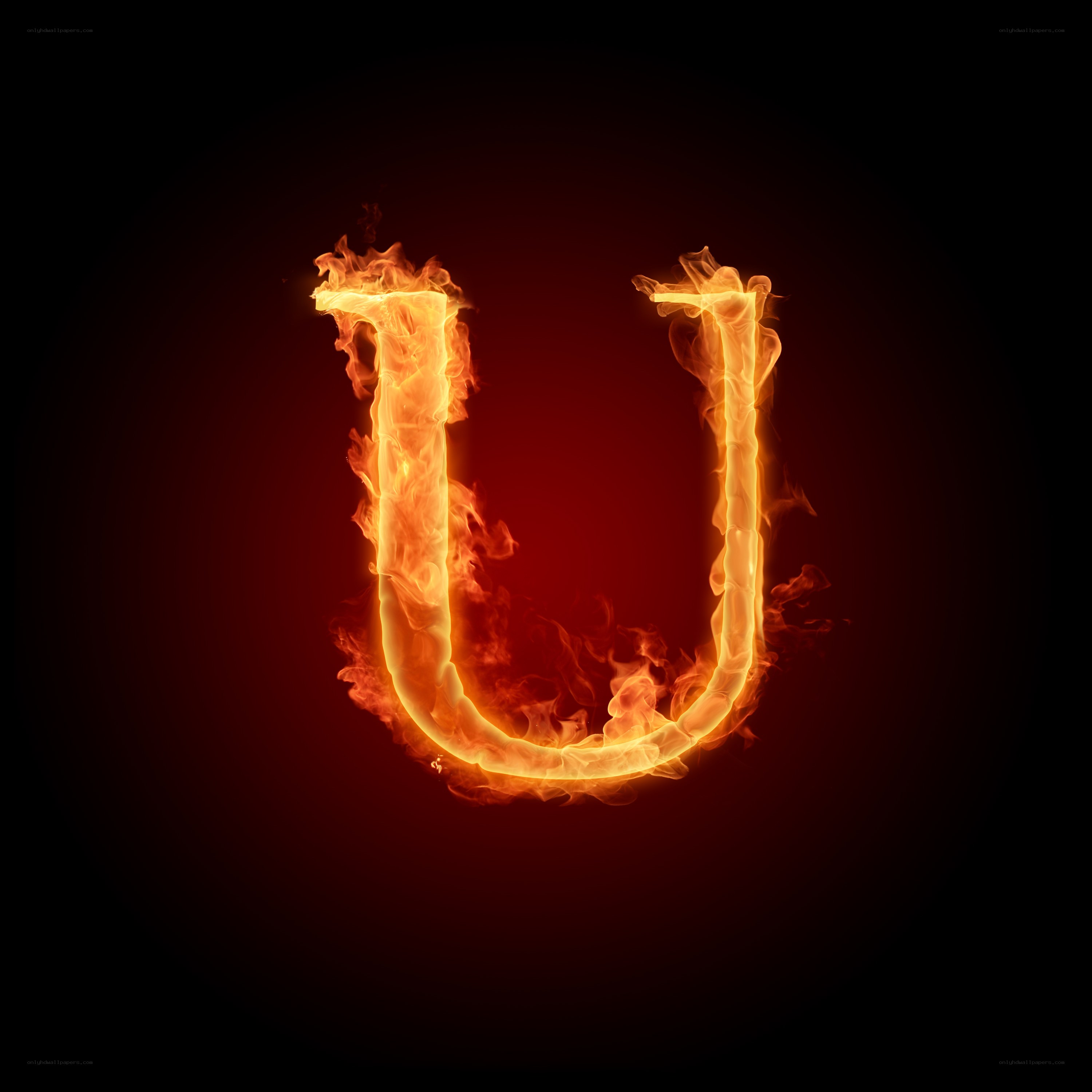 flaming letter U