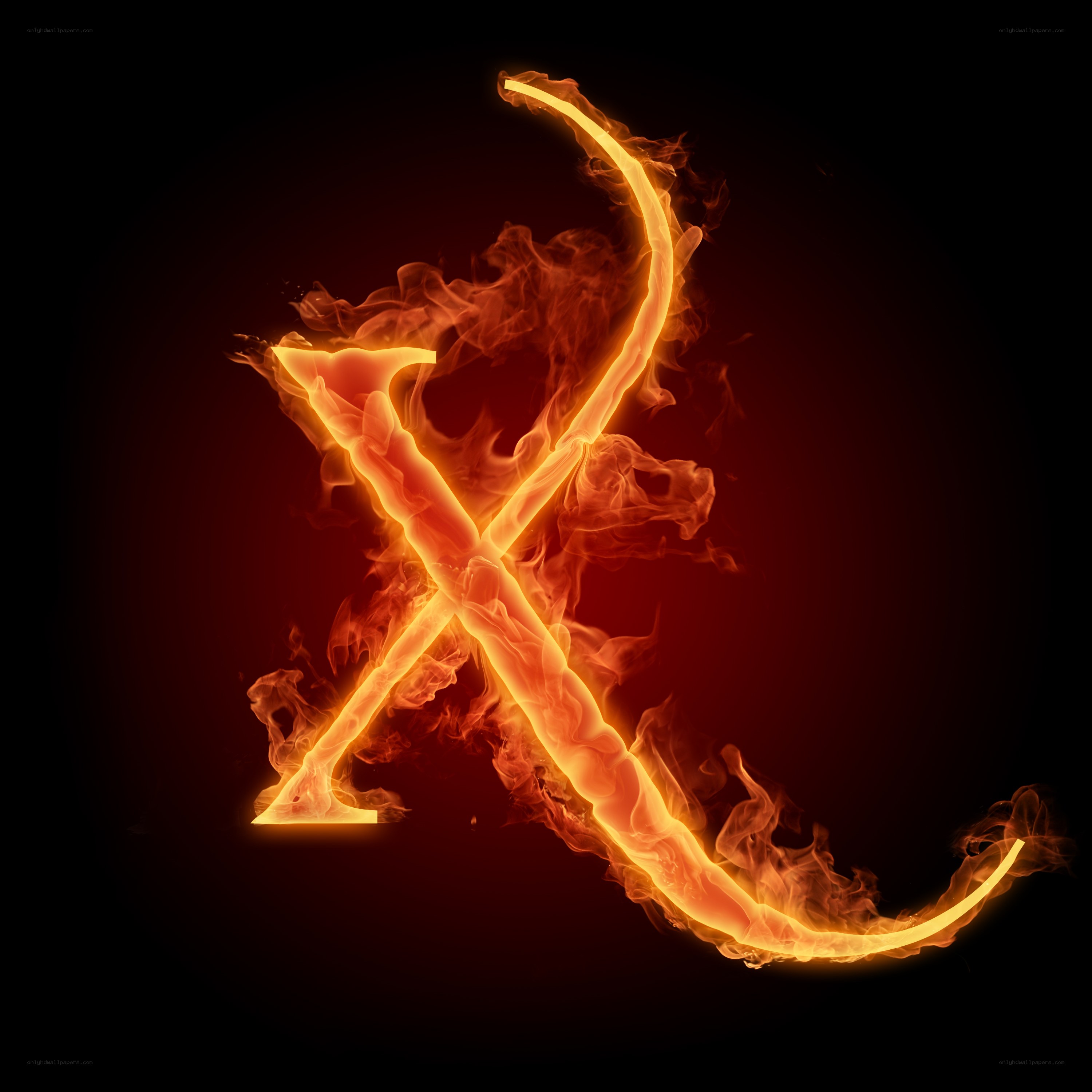flaming letter X