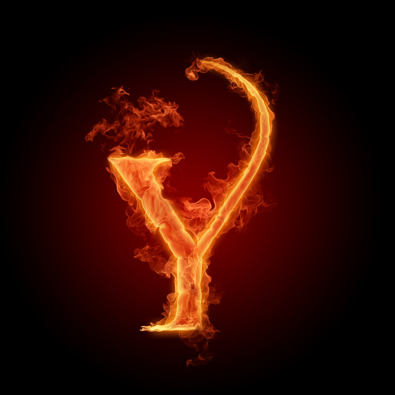 Flaming letter Y