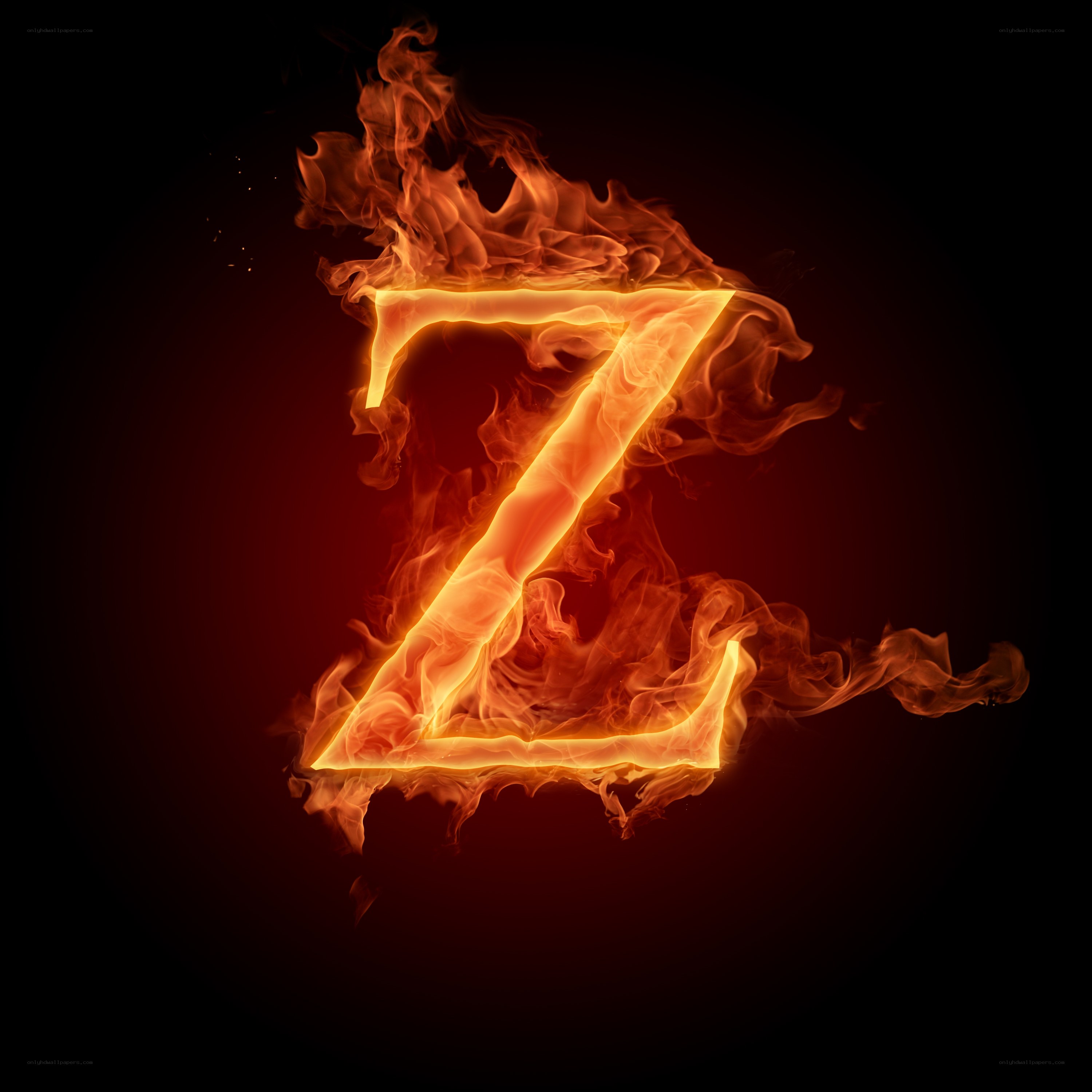 flaming letter Z
