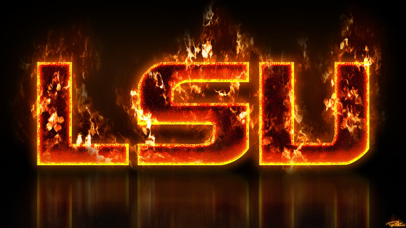 Flaming Letters LSU