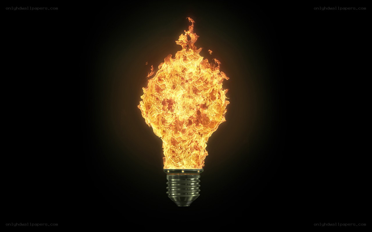 Flaming light bulb