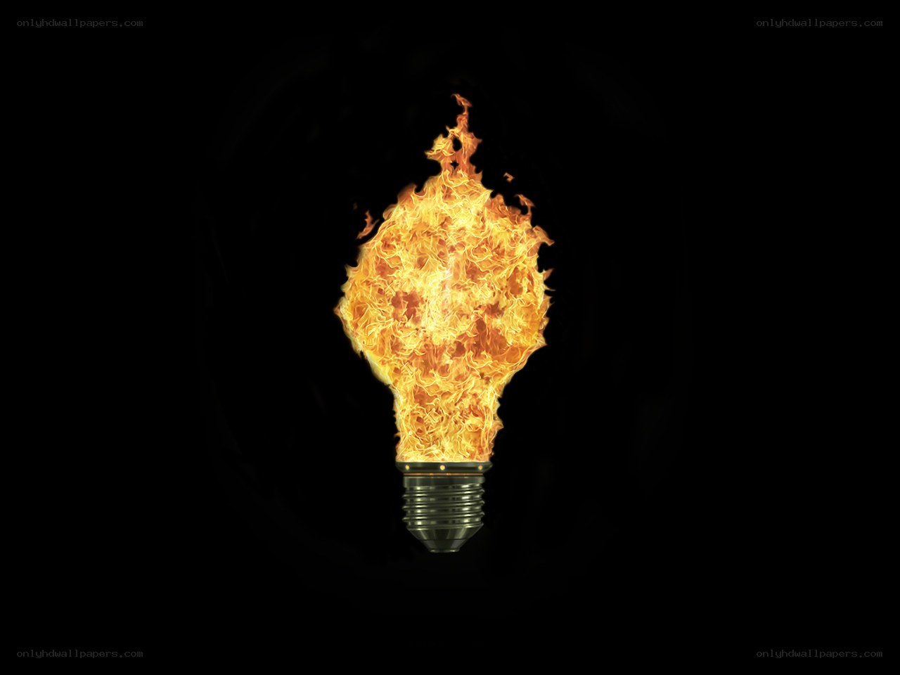 Flaming light bulb