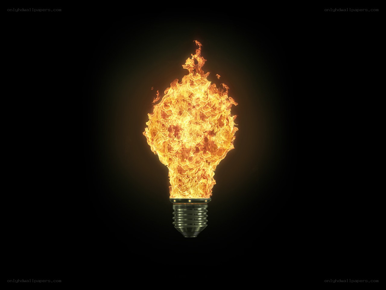Flaming light bulb