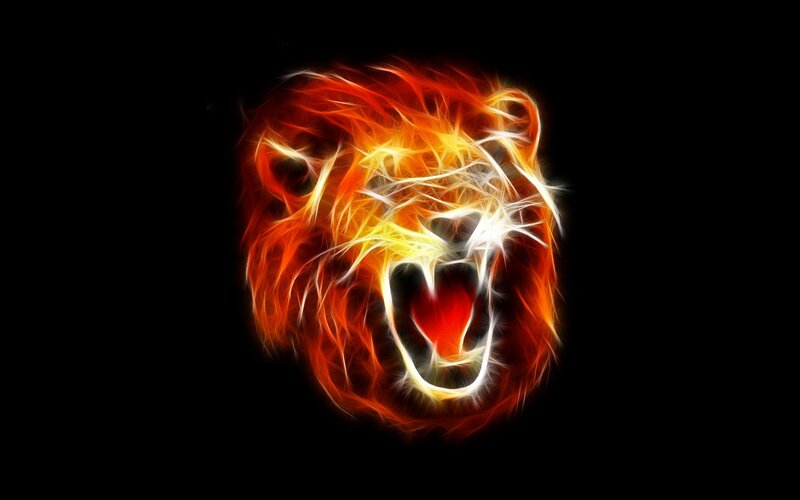 Flaming Lion Head