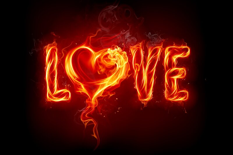 Flaming love text