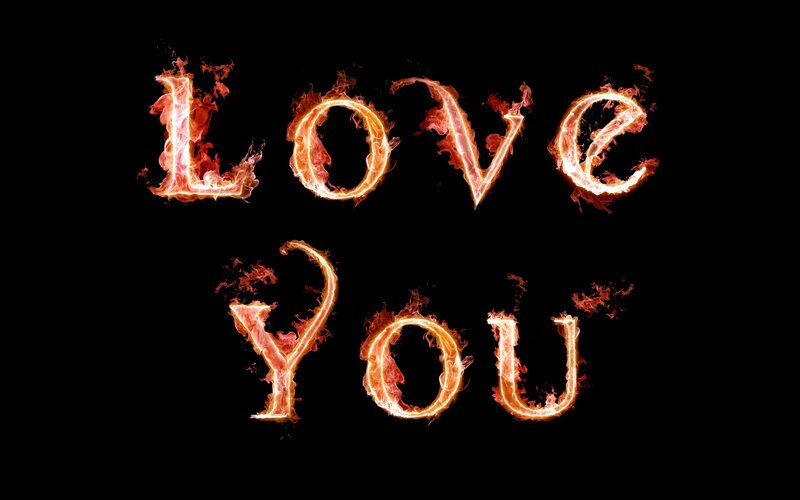 flaming love you text