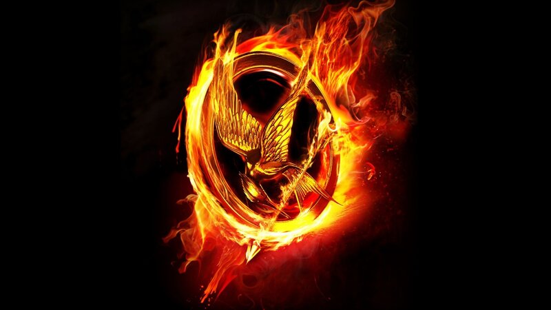 Flaming Mockingjay Symbol — Red, Dramatic