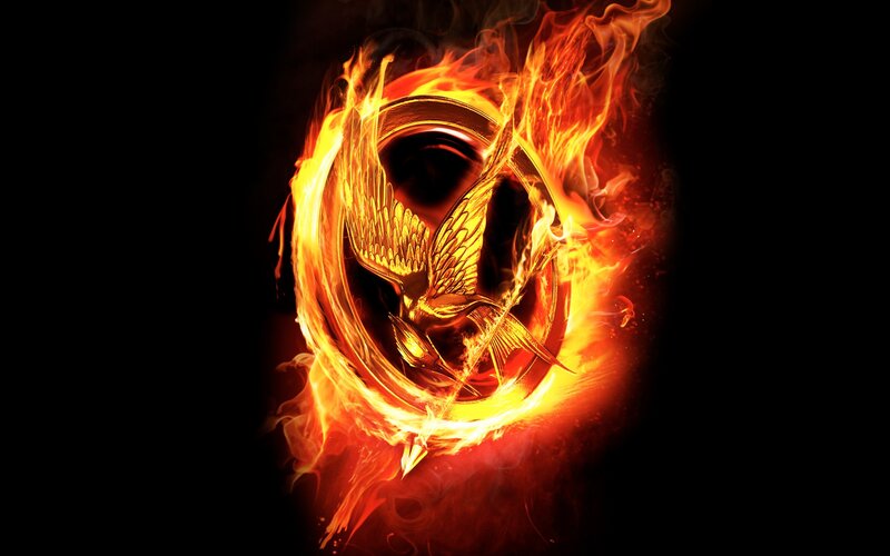 flaming mockingjay symbol