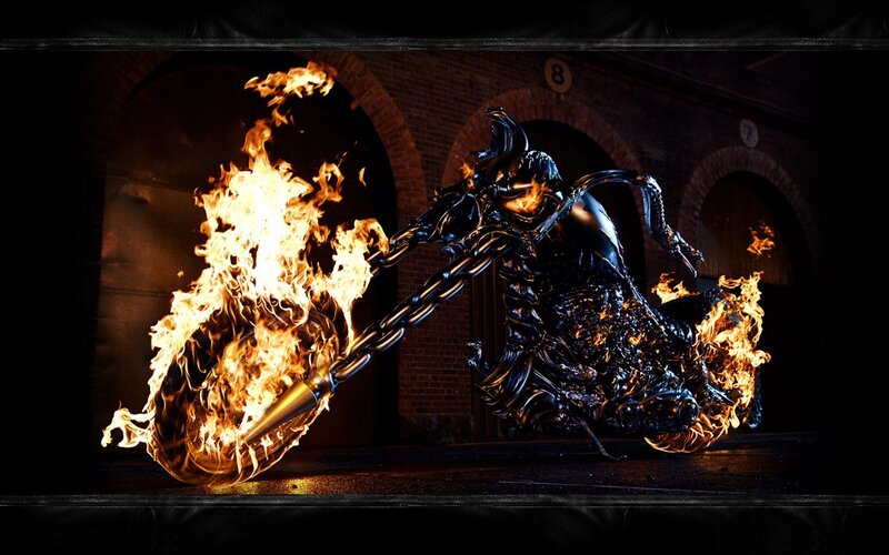 Flaming Motorcycle