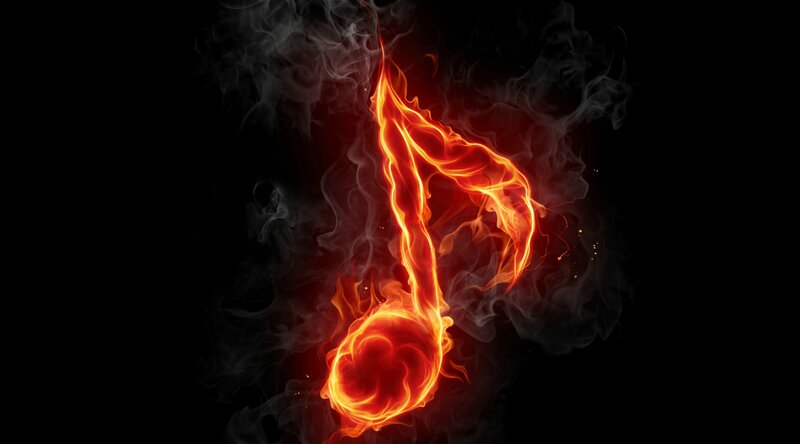 Flaming Musical Note