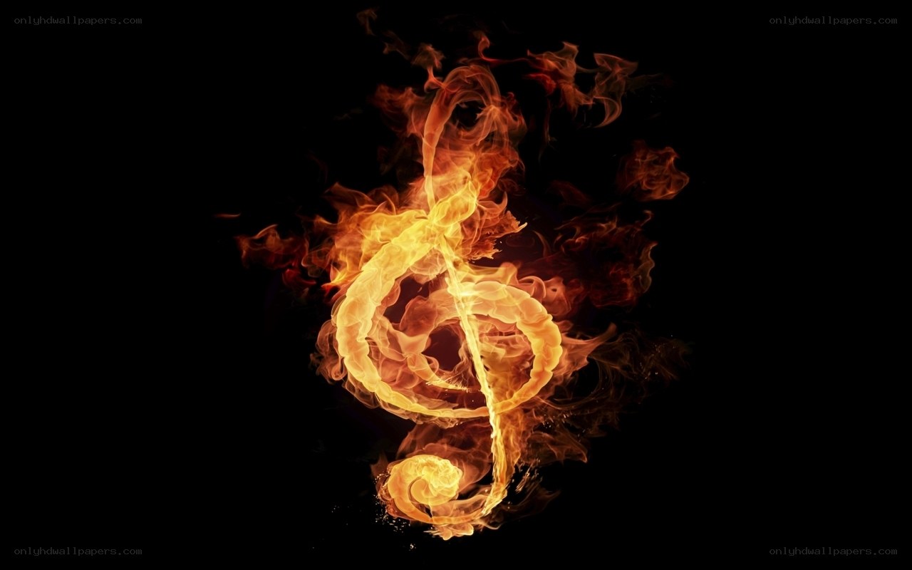 flaming musical symbol