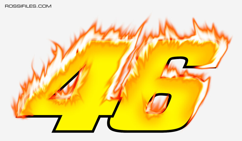 Flaming Number 46 — Yellow