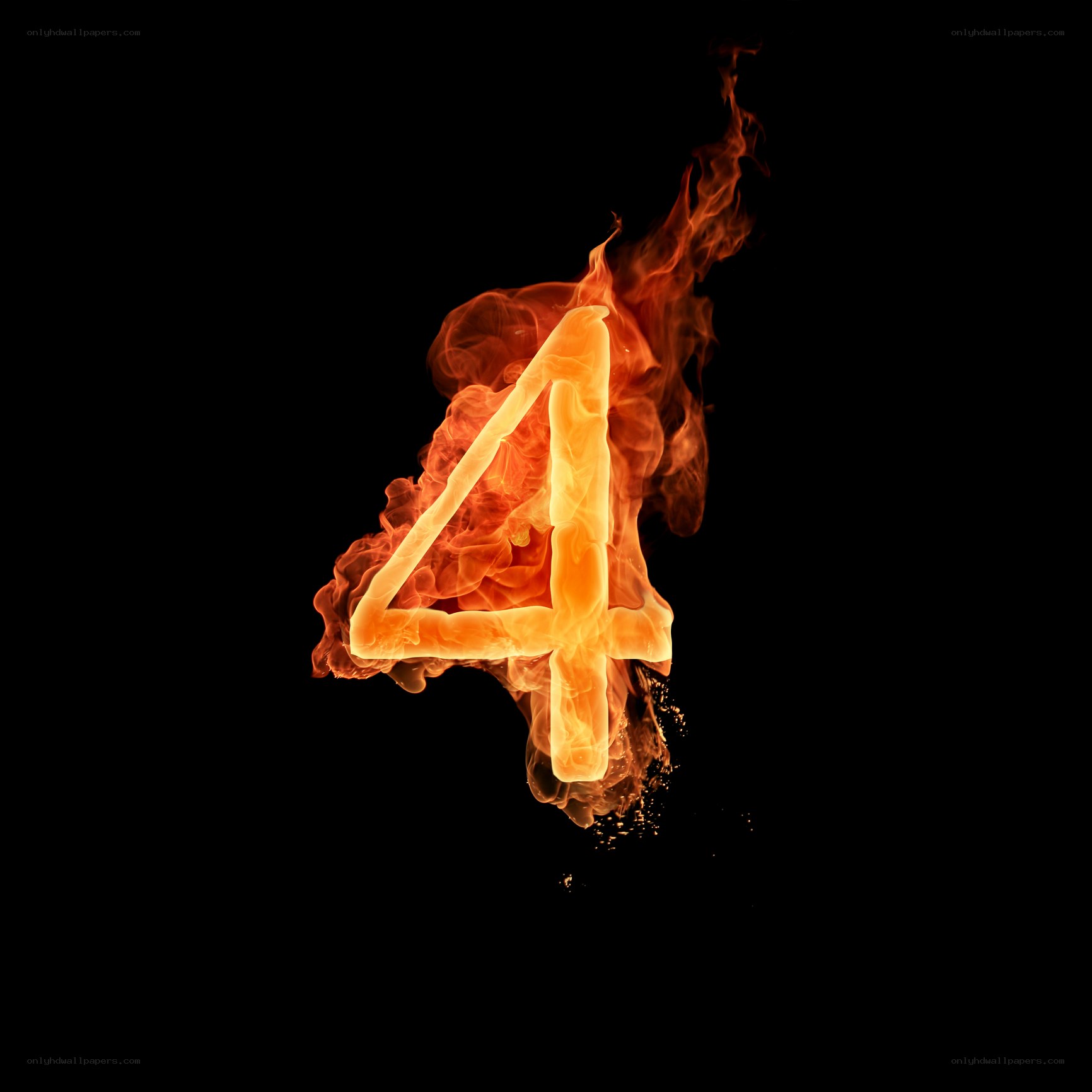 flaming number four