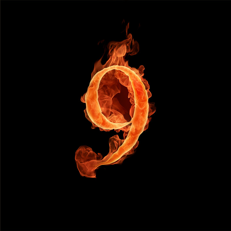 Flaming number nine